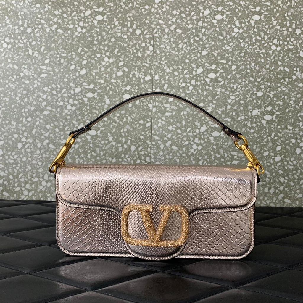 Valentino 8W2B0K53SPV_C8N Garavani Locò Large shoulder bag in laminated elaphe 6030