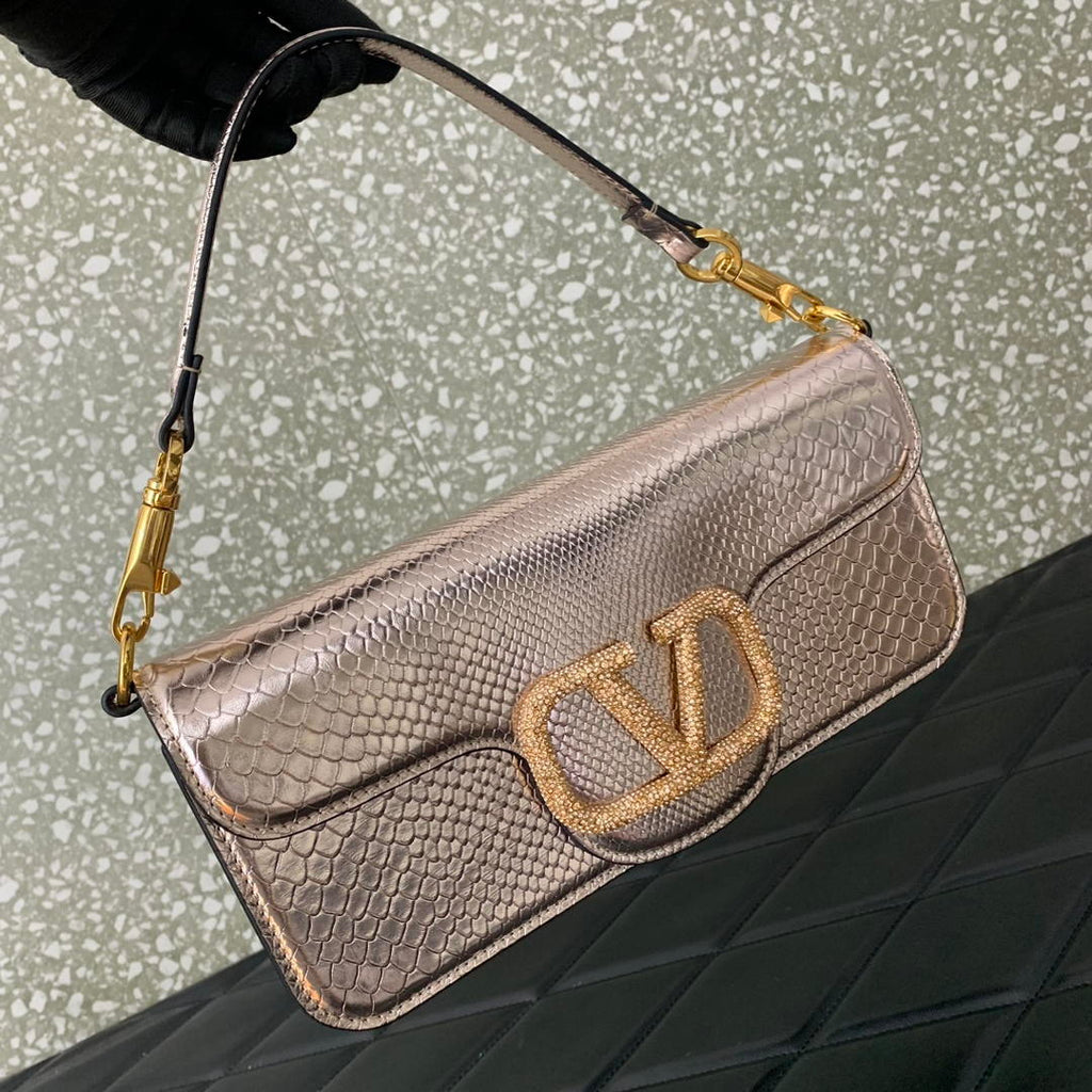 Valentino 8W2B0K53SPV_C8N Garavani Locò Large shoulder bag in laminated elaphe 6030
