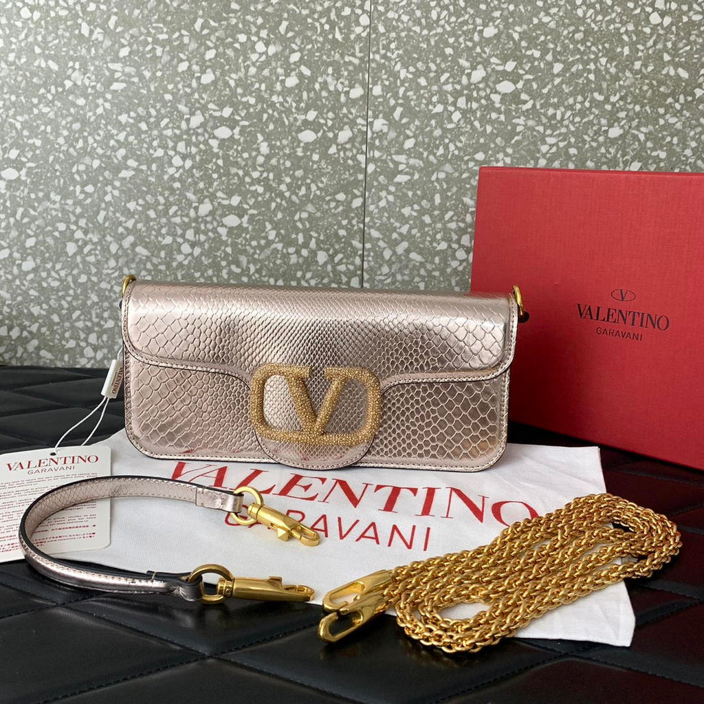 Valentino 8W2B0K53SPV_C8N Garavani Locò Large shoulder bag in laminated elaphe 6030