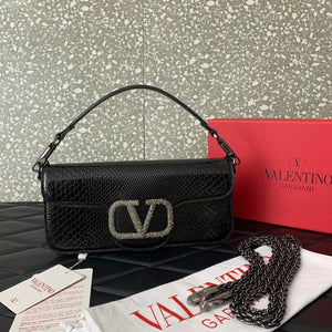 Valentino 8W2B0K53SPV_C8N Garavani Locò Large shoulder bag in laminated elaphe 6030 Black - Default Title - View 6
