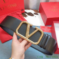 Valentino Belts Designer Valentino Buckle Leisure Belt Wide 7.0CM V00843 - '--Please Select-- - View 1
