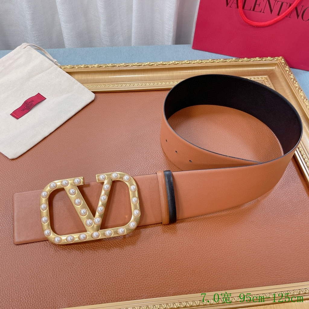 Valentino Belts Designer Valentino Buckle Leisure Belt Wide 7.0CM V00823