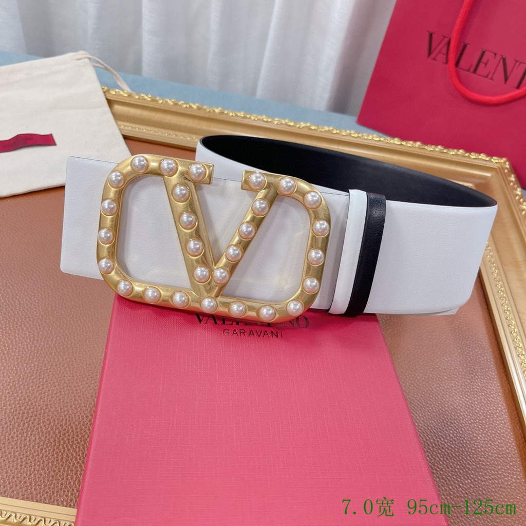 Valentino Belts Designer Valentino Buckle Leisure Belt Wide 7.0CM V00823