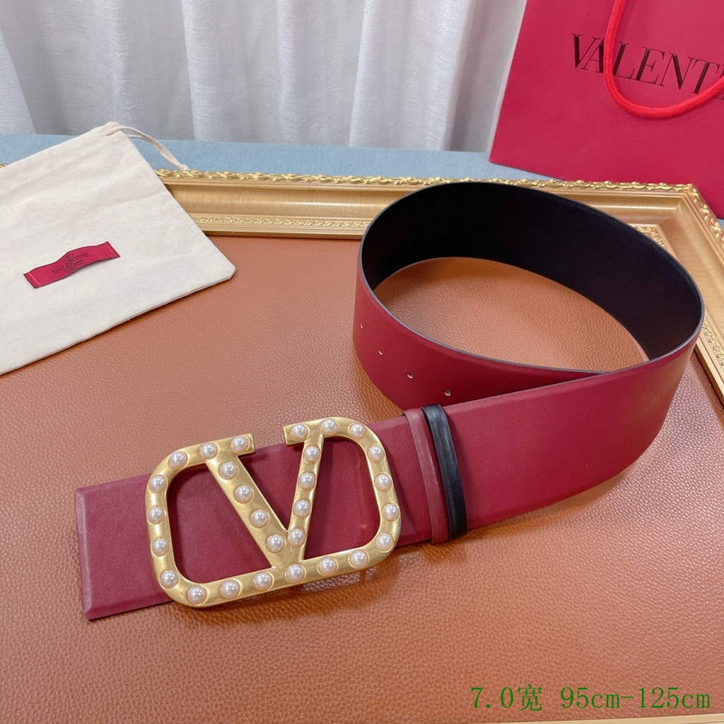 Valentino Belts Designer Valentino Buckle Leisure Belt Wide 7.0CM V00823