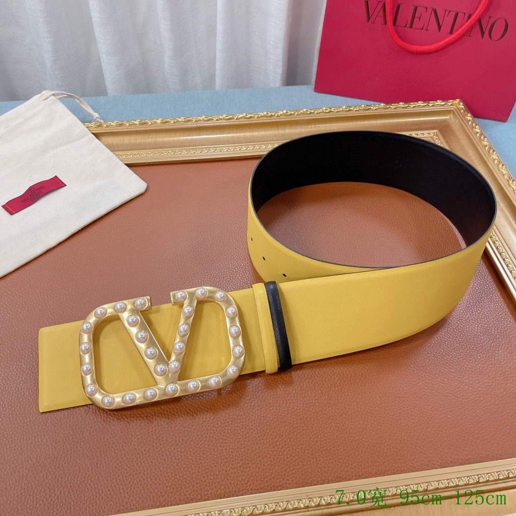 Valentino Belts Designer Valentino Buckle Leisure Belt Wide 7.0CM V00873
