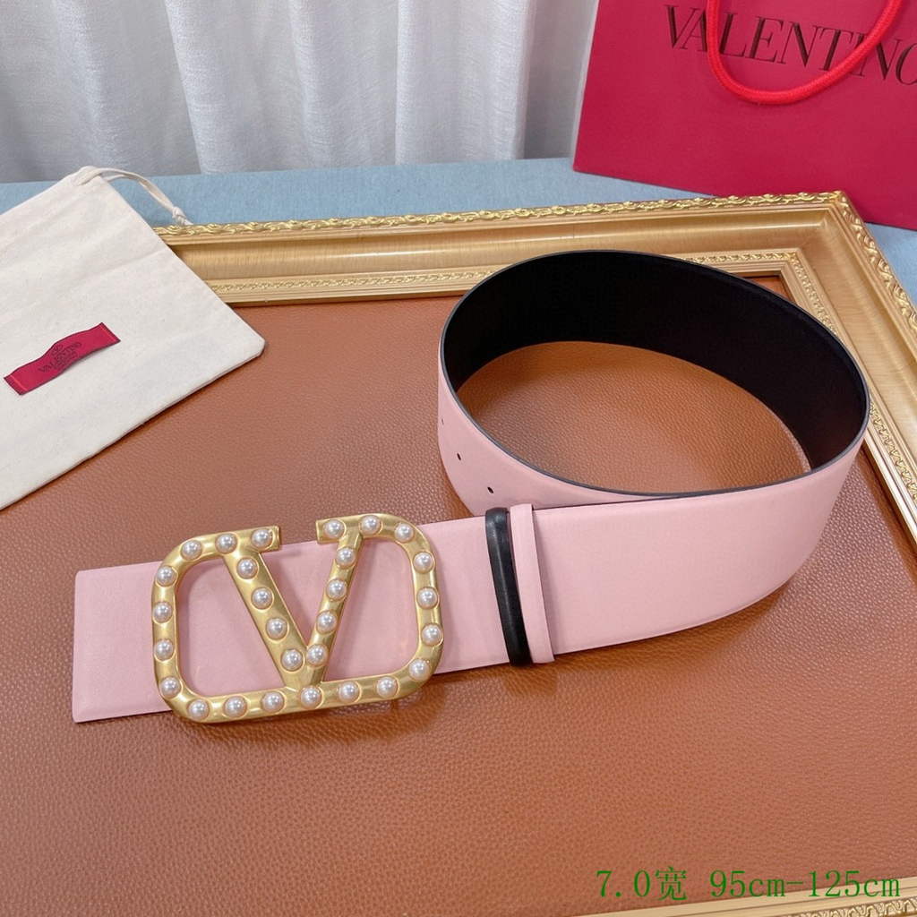 Valentino Belts Designer Valentino Buckle Leisure Belt Wide 7.0CM V00823