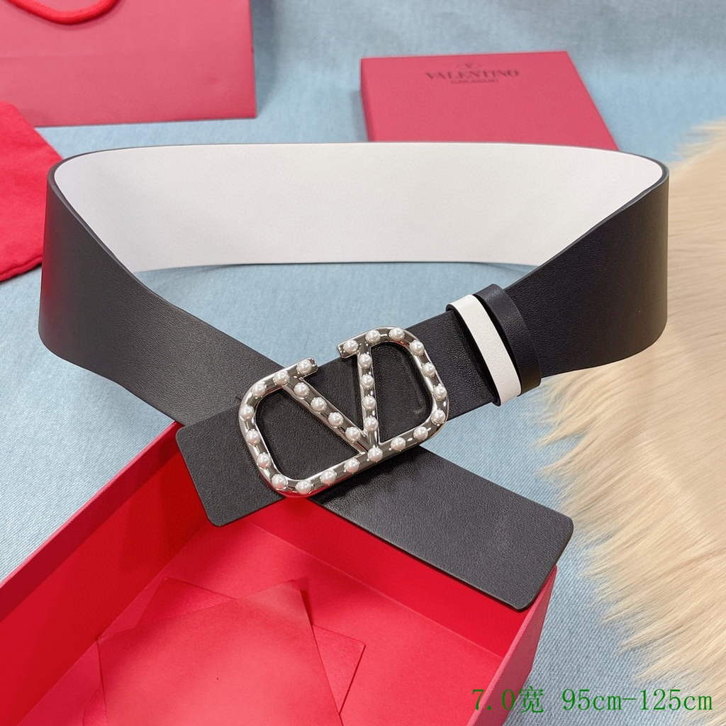 Valentino Belts Designer Valentino Buckle Leisure Belt Wide 7.0CM V00823