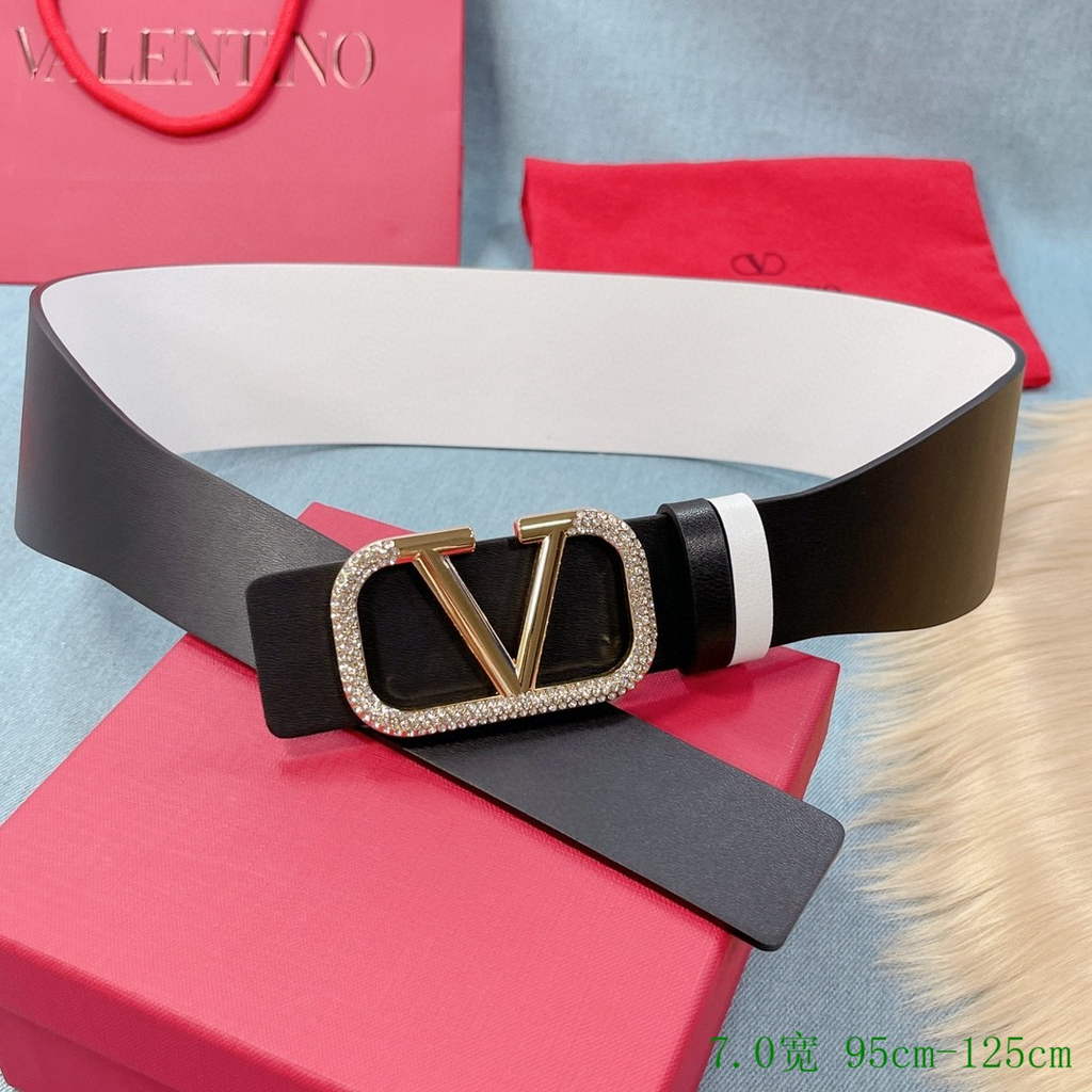 Valentino Belts Designer Valentino Buckle Leisure Belt Wide 7.0CM V00823
