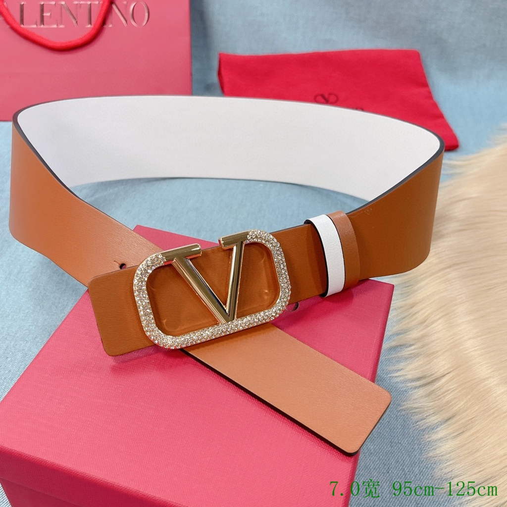 Valentino Belts Designer Valentino Buckle Leisure Belt Wide 7.0CM V00823