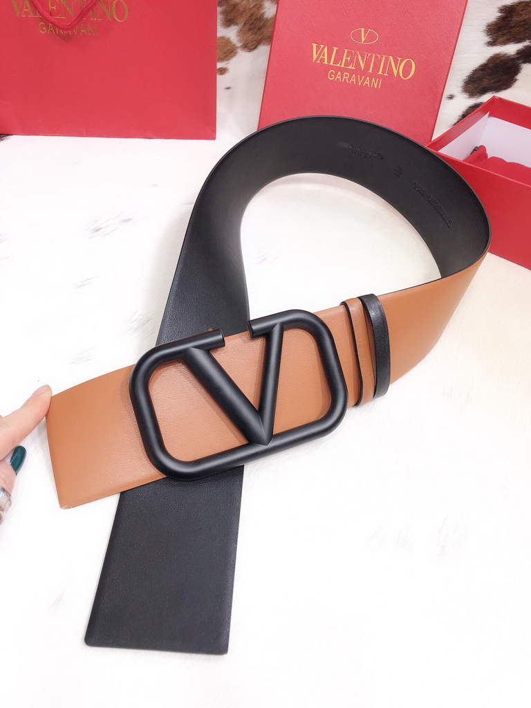 Valentino Belts Designer Valentino Buckle Leisure Belt Wide 7.0CM V00823