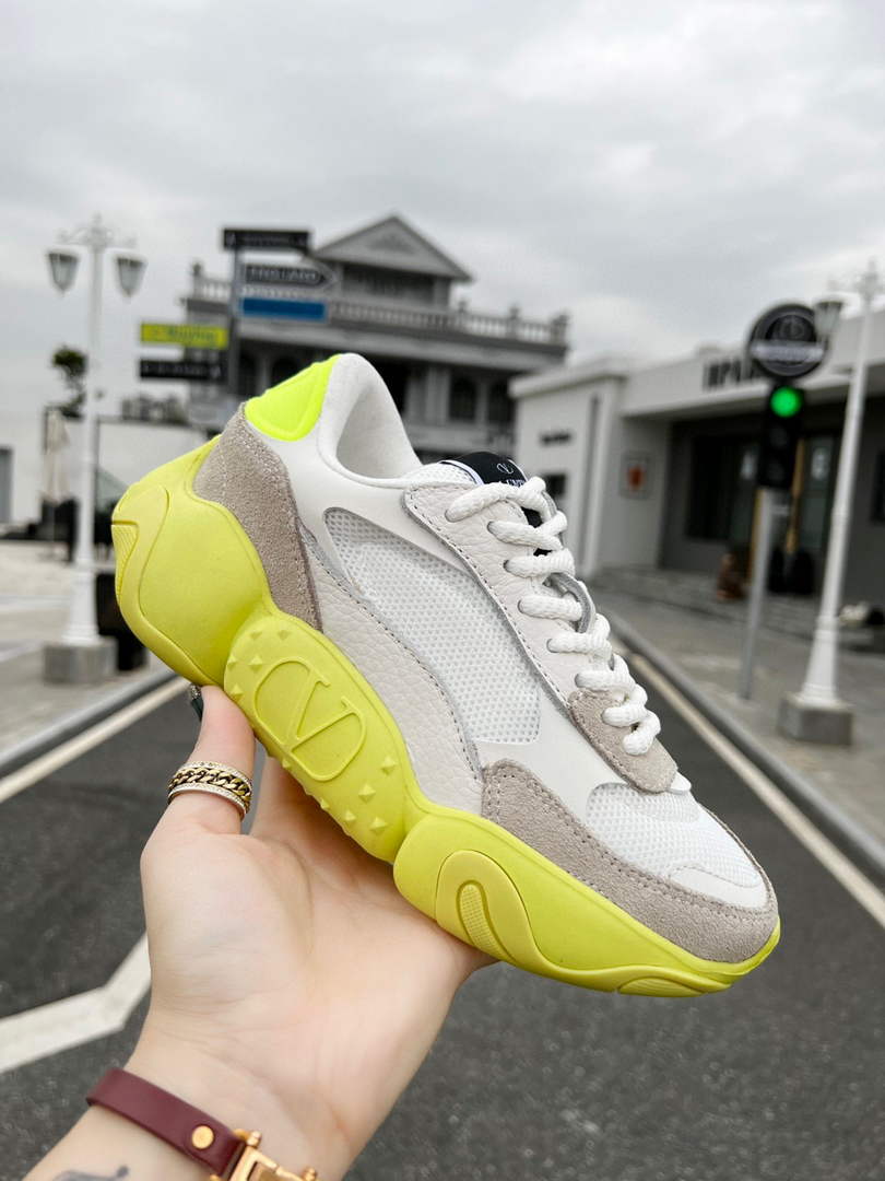 Valentino Garavani Bubbleback Mesh And Suede Sneaker V78131