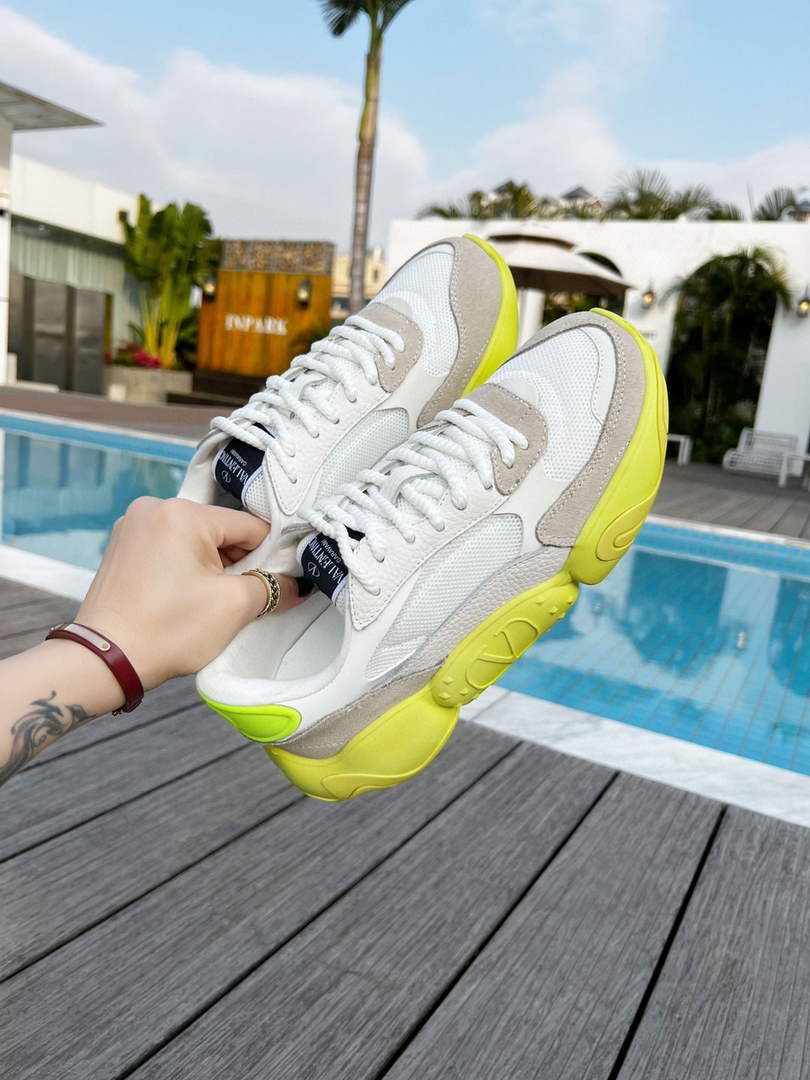 Valentino Garavani Bubbleback Mesh And Suede Sneaker V78131