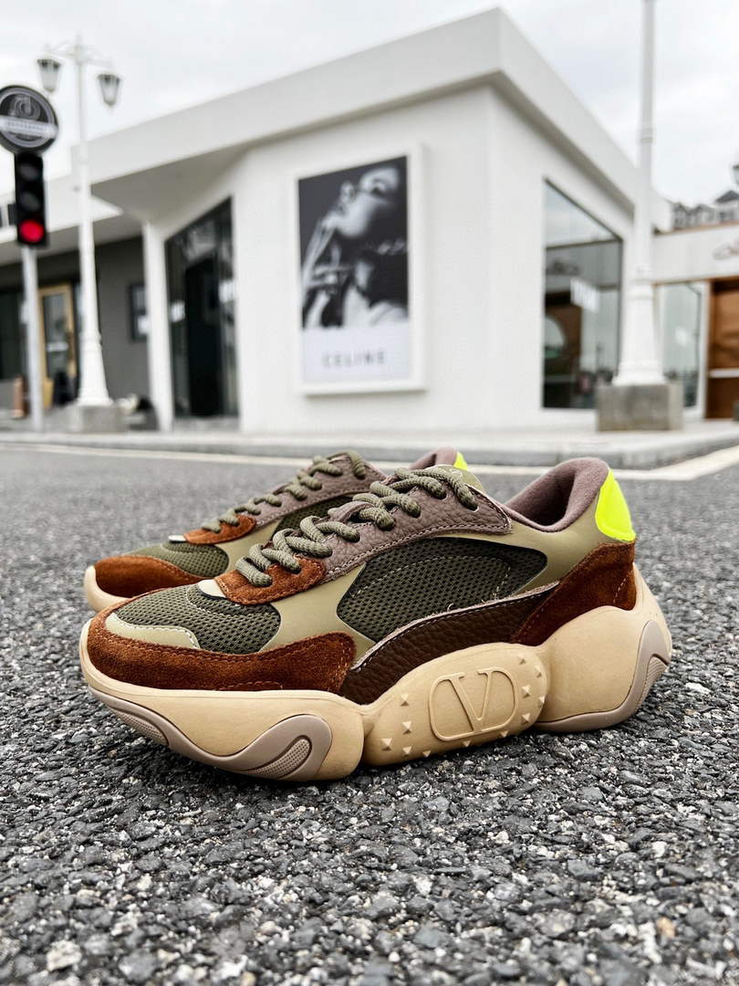 Valentino Garavani Bubbleback Mesh And Suede Sneaker V78135