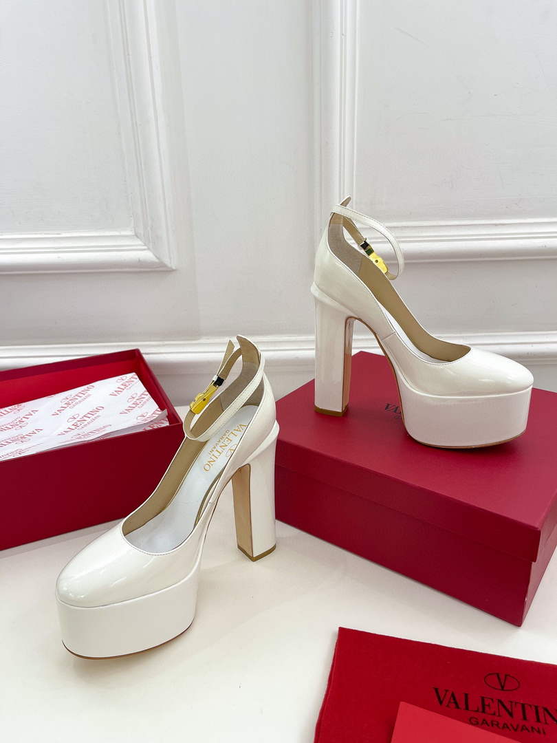 Valentino Garavani Tan-go Platform Pump In Patent Leather 155MM White - 35 - View 1
