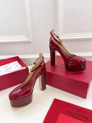 Valentino Garavani Tan-go Platform Pump In Patent Leather 155MM Dark Red - 35 - View 1
