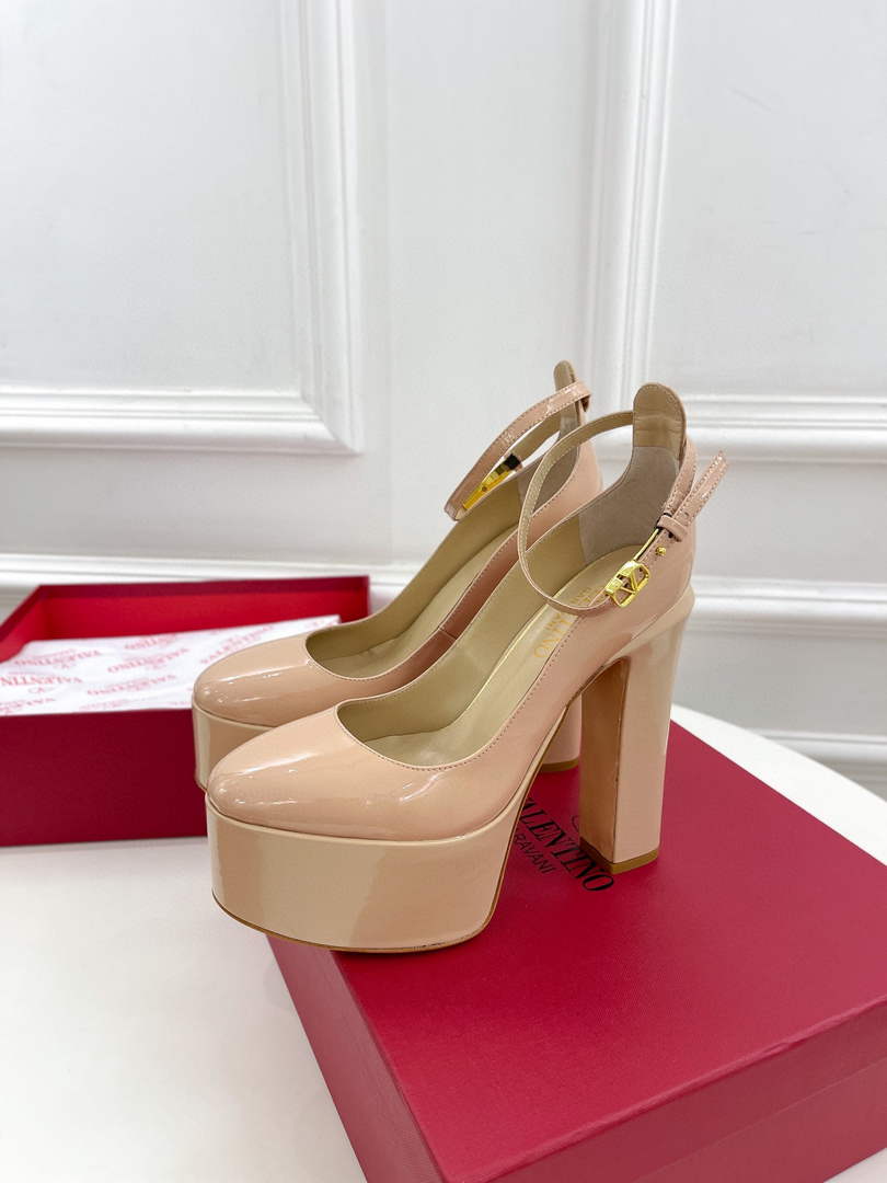 Valentino Garavani Tan-go Platform Pump In Patent Leather 155MM light Pink