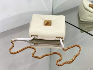 Valentino One Stud Nappa Bag With Chain 1215 Beige - Default Title - View 3