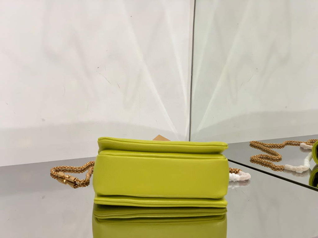 Valentino One Stud Nappa Bag With Chain 1215 Lemon Yellow