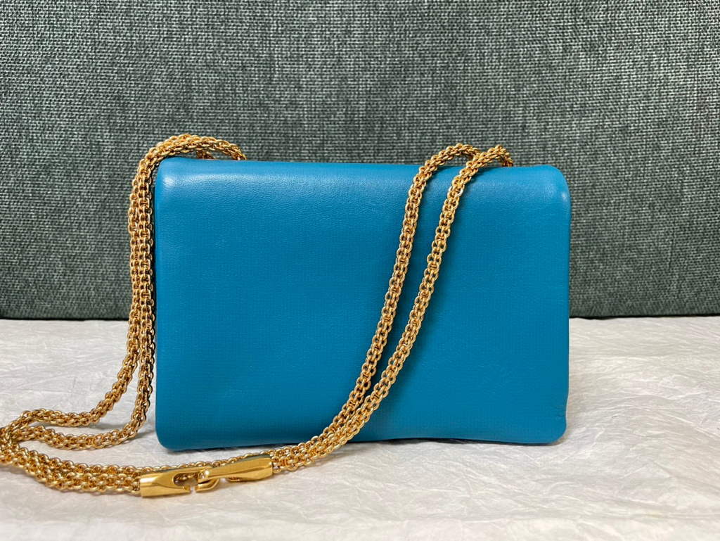 Valentino One Stud Nappa Bag With Chain 1215 Blue