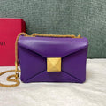 Valentino One Stud Nappa Bag With Chain 1215 Purple - Default Title - View 1