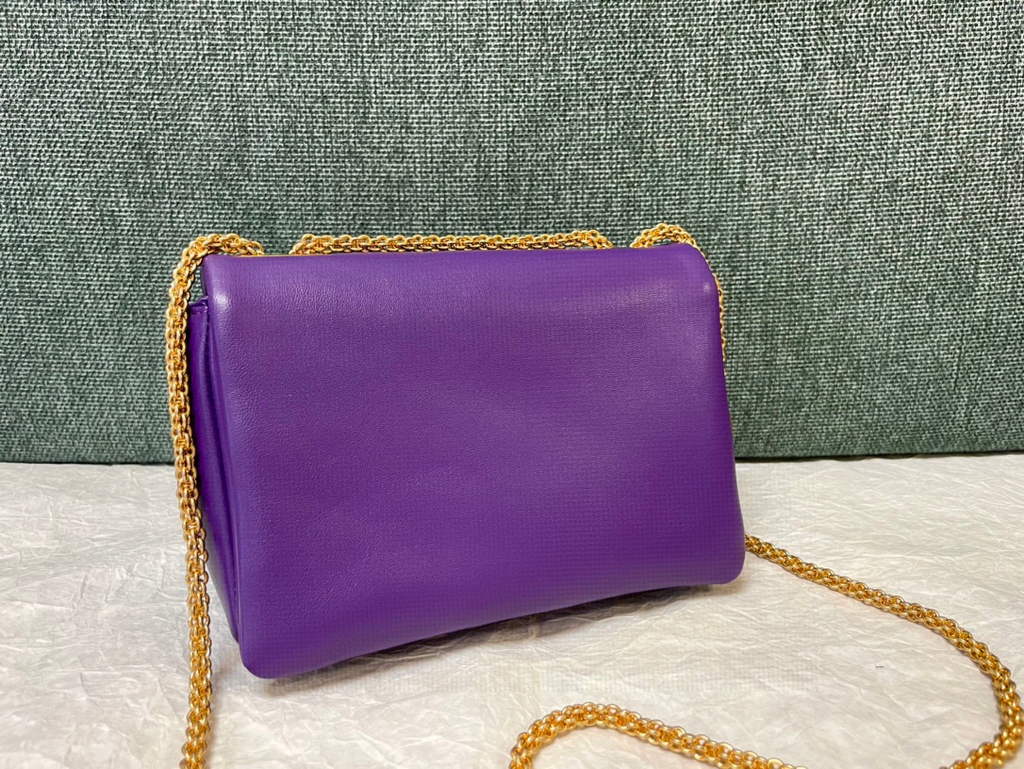 Valentino One Stud Nappa Bag With Chain 1215 Purple