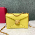Valentino One Stud Nappa Bag With Chain 1215 Yellow - Default Title - View 1