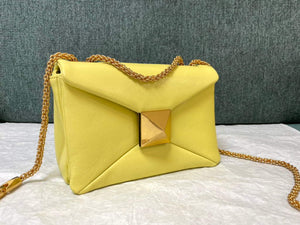 Valentino One Stud Nappa Bag With Chain 1215 Yellow - Default Title - View 2