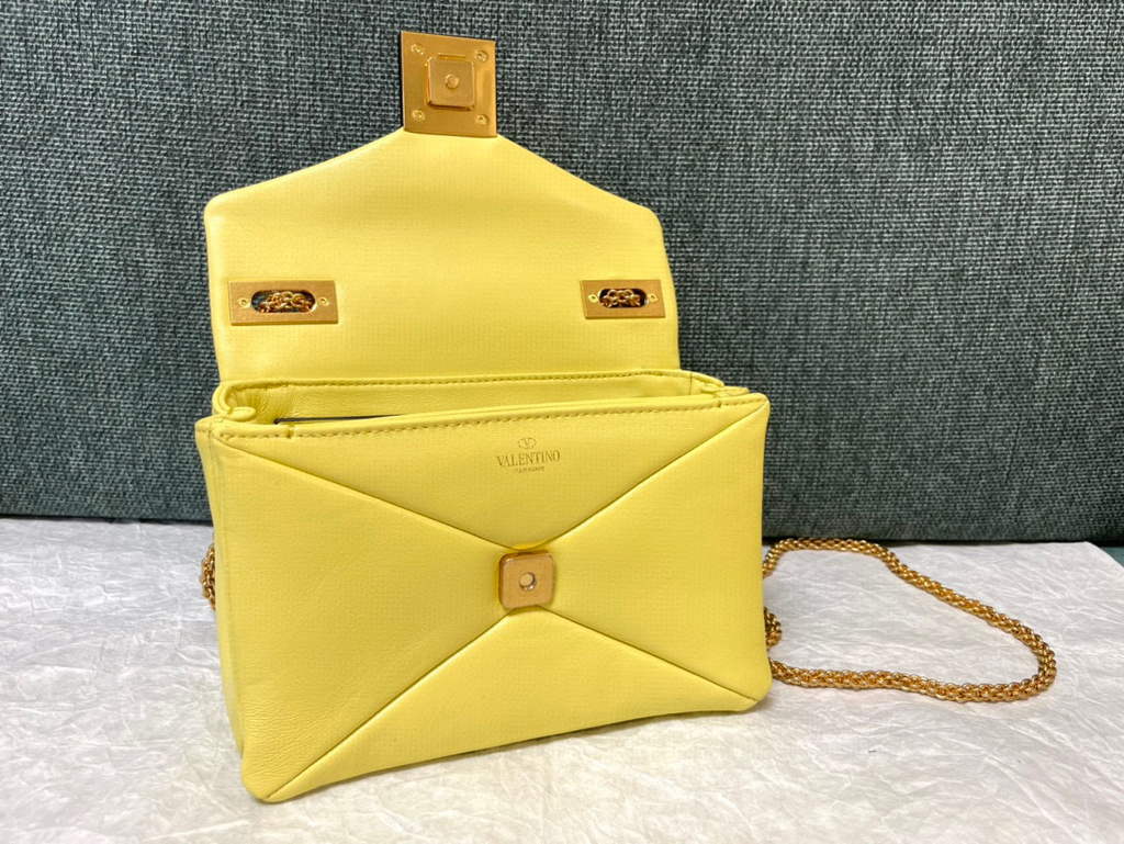 Valentino One Stud Nappa Bag With Chain 1215 Yellow