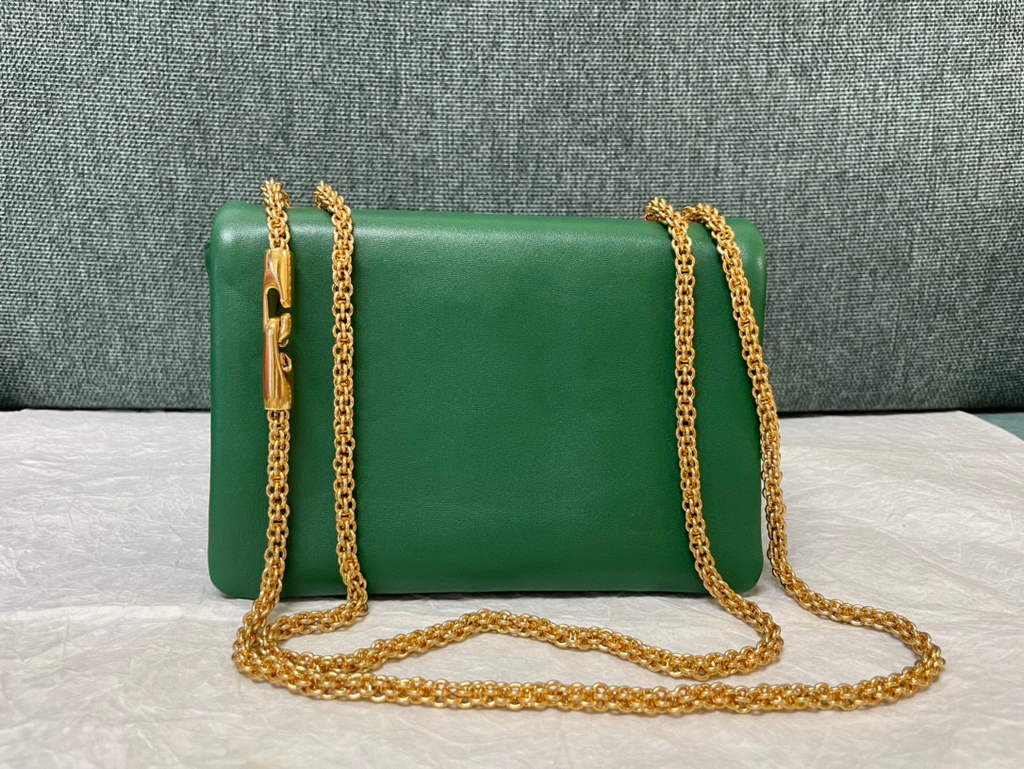 Valentino One Stud Nappa Bag With Chain 1215 Green