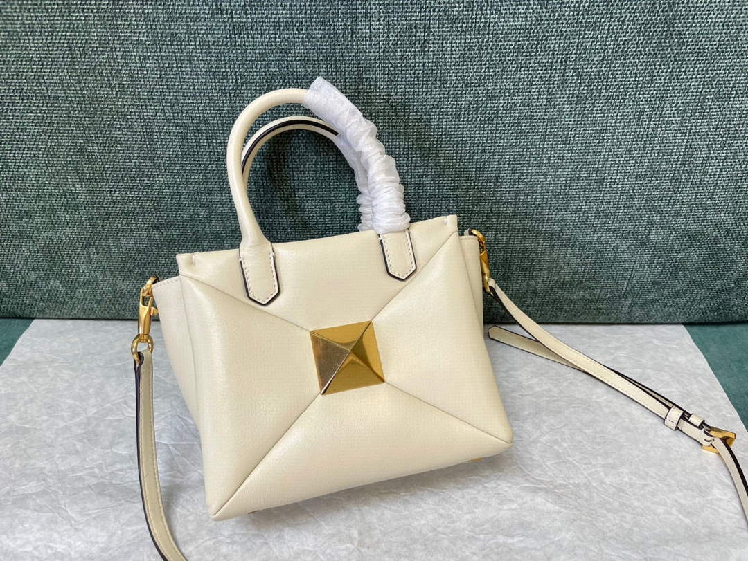 Valentino Small One Stud Nappa Handbag in lambskin V1186 Beige - Default Title - View 1