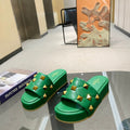 Valentino Stud Flatform Slide Sandal in Quilted Nappa V78100 - 35 - View 1