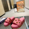 Valentino Stud Flatform Slide Sandal in Quilted Nappa V78101 - 35 - View 1
