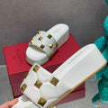 Valentino Stud Flatform Slide Sandal in Quilted Nappa V78106 - 35 - View 1