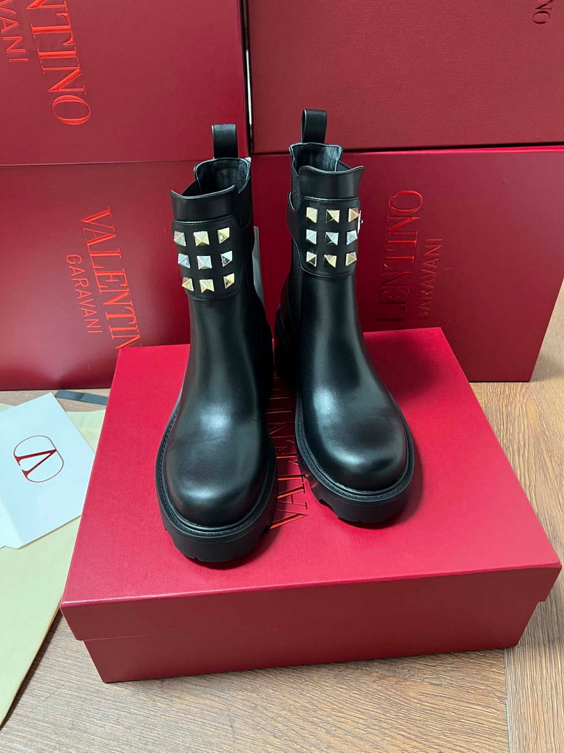 Valentino Studded Ankle Boots Fashion Shoes 55MM V62400