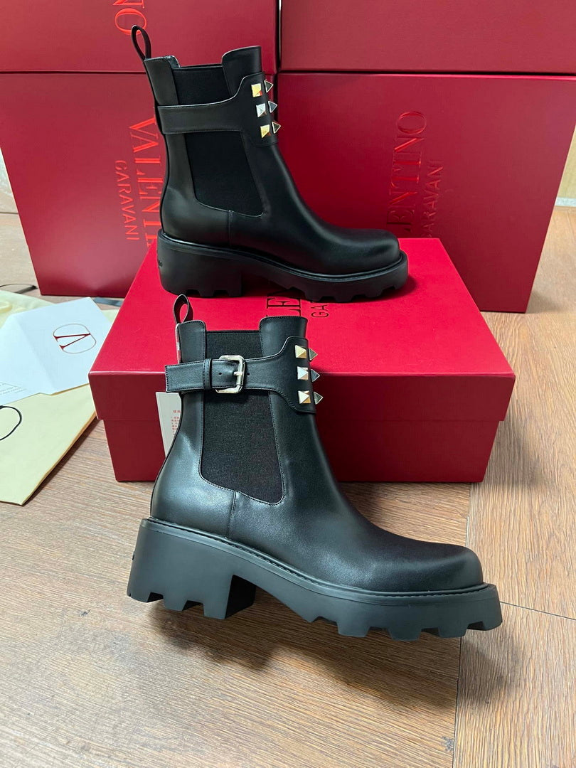 Valentino Studded Ankle Boots Fashion Shoes 55MM V62400