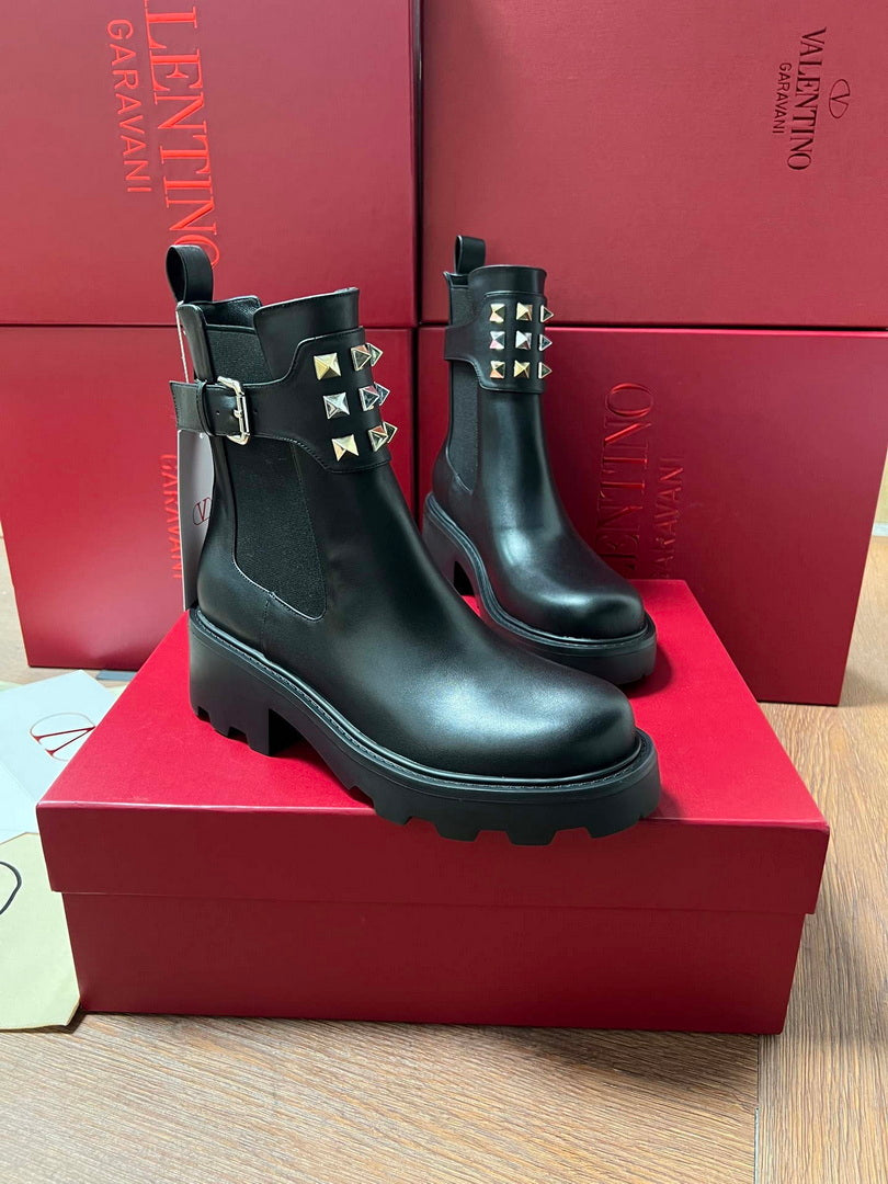 Valentino Studded Ankle Boots Fashion Shoes 55MM V62400