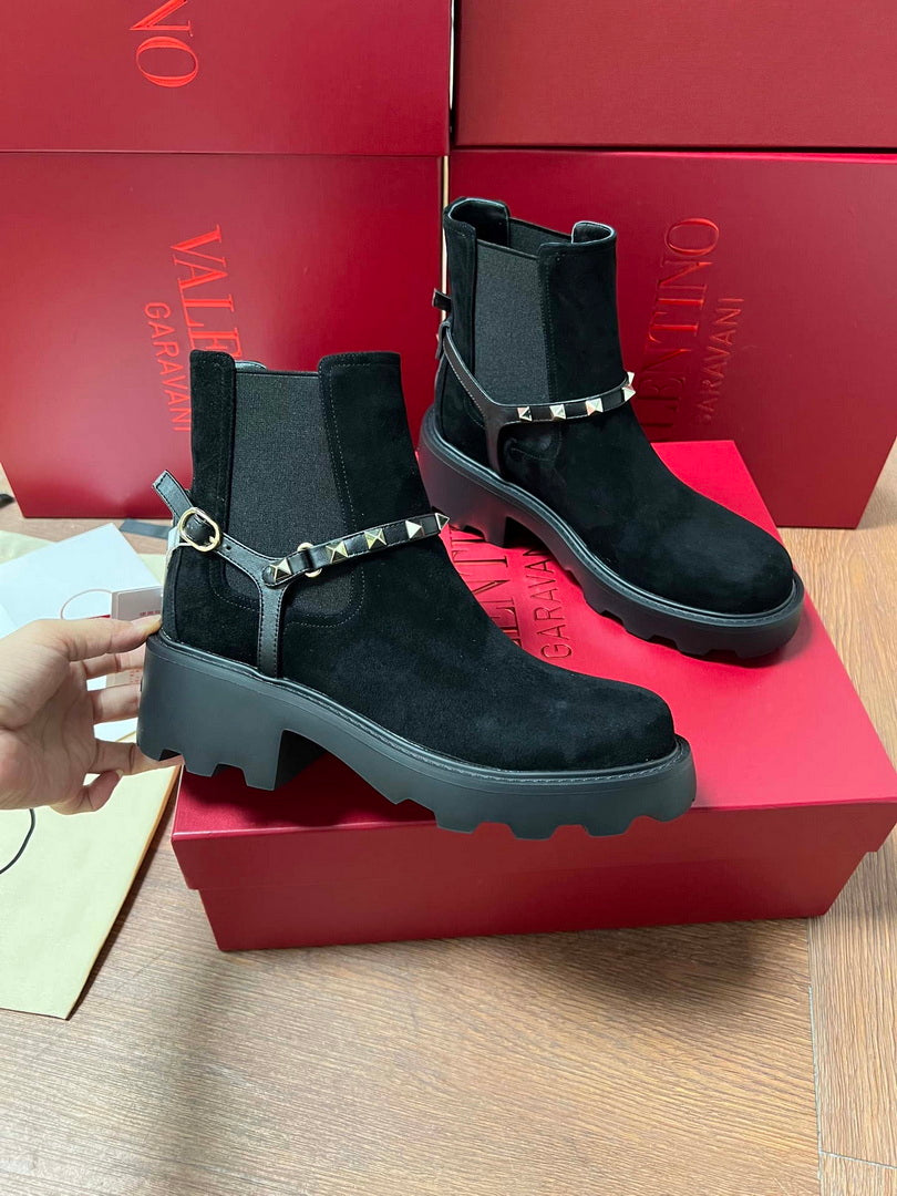 Valentino Studded Ankle Boots Fashion Shoes 55MM V62401