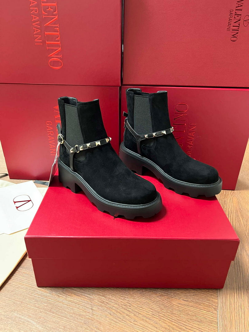 Valentino Studded Ankle Boots Fashion Shoes 55MM V62401