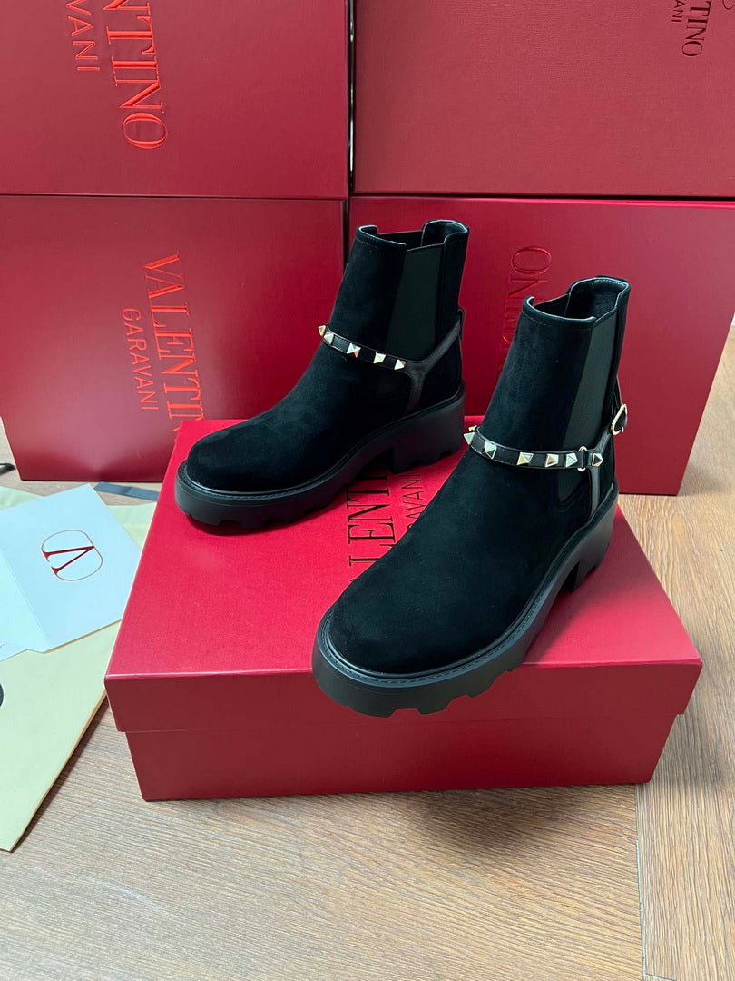 Valentino Studded Ankle Boots Fashion Shoes 55MM V62401
