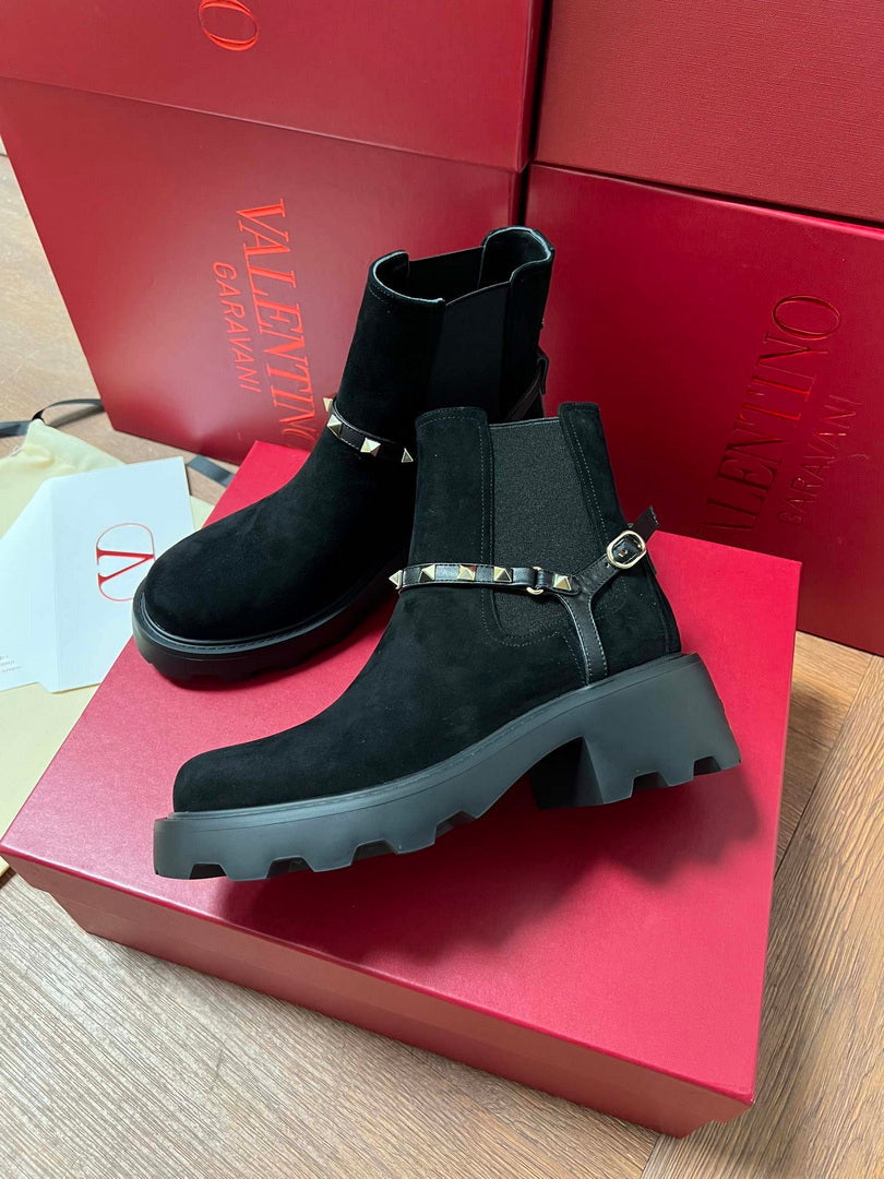 Valentino Studded Ankle Boots Fashion Shoes 55MM V62401