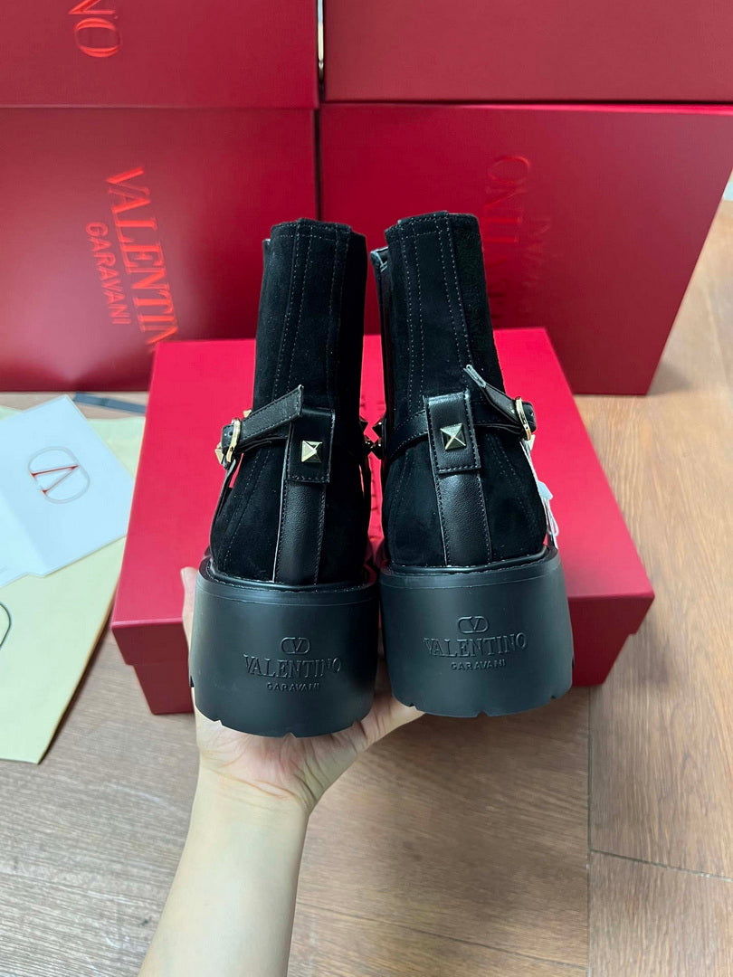Valentino Studded Ankle Boots Fashion Shoes 55MM V62401