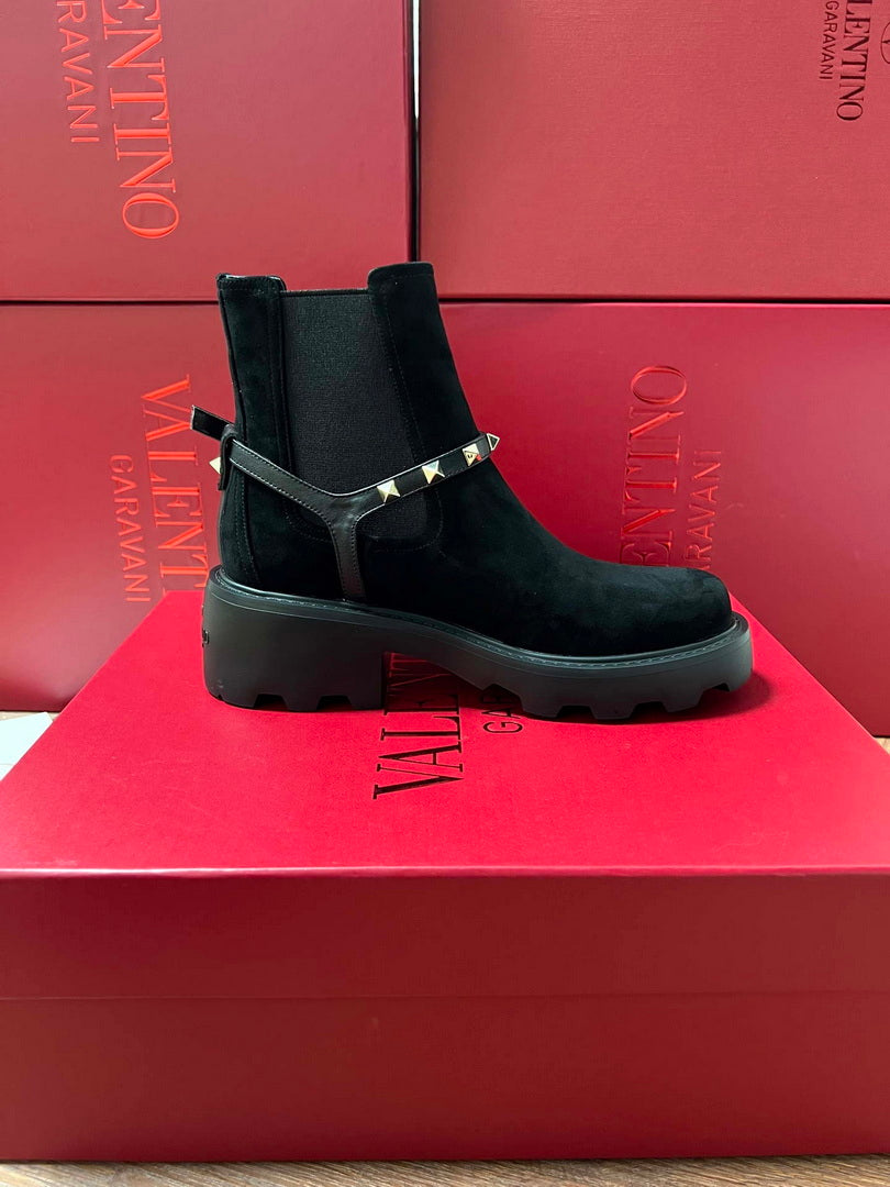 Valentino Studded Ankle Boots Fashion Shoes 55MM V62401