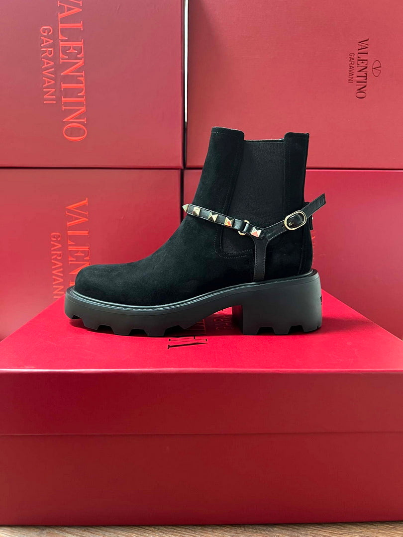 Valentino Studded Ankle Boots Fashion Shoes 55MM V62401