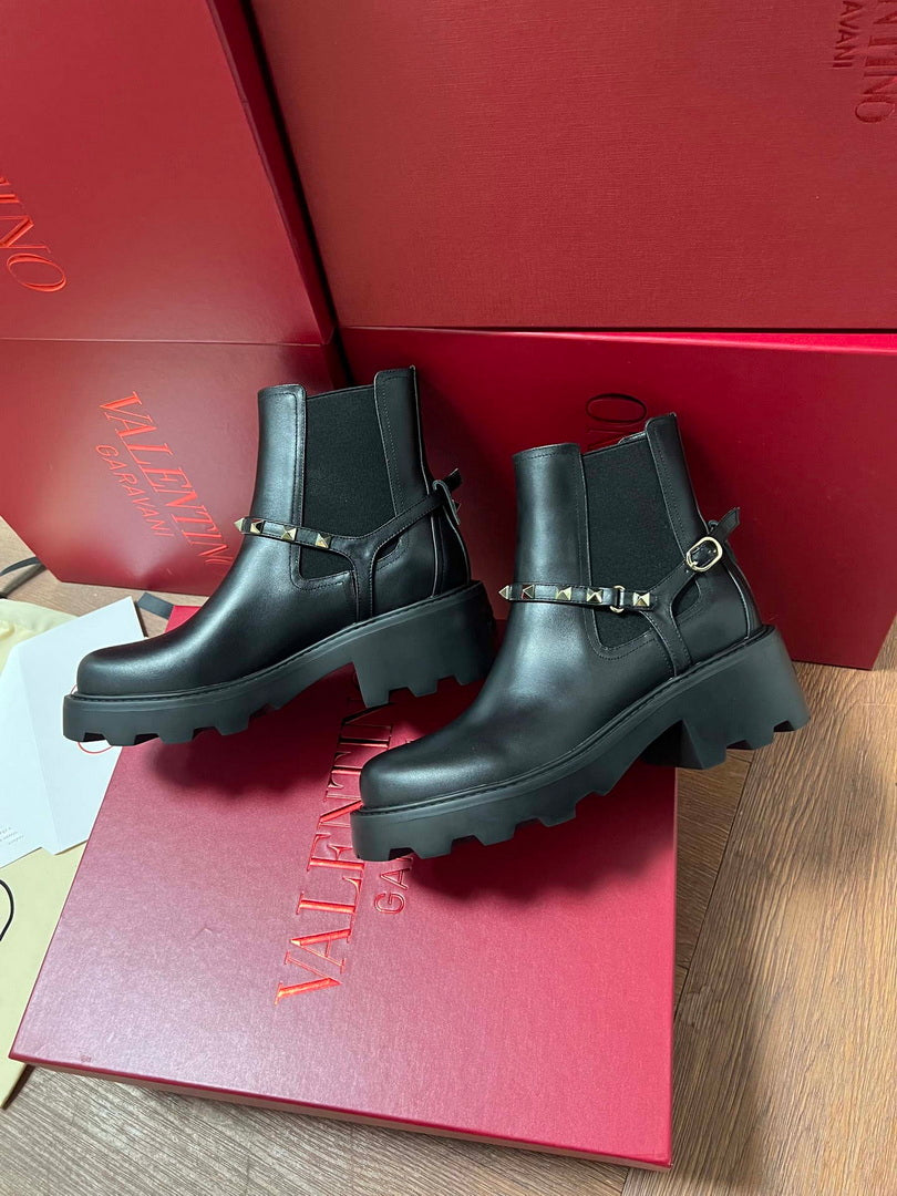 Valentino Studded Ankle Boots Fashion Shoes 55MM V62402