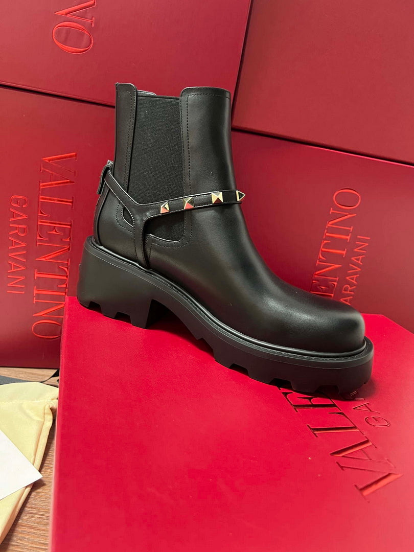 Valentino Studded Ankle Boots Fashion Shoes 55MM V62402