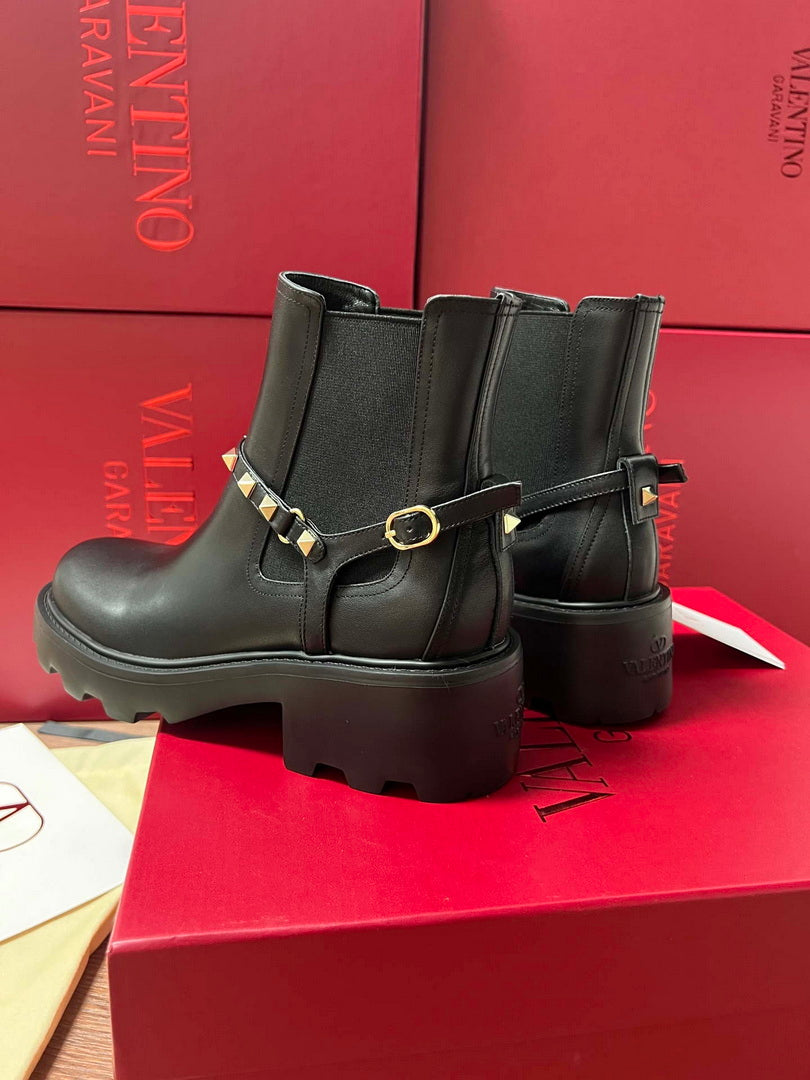 Valentino Studded Ankle Boots Fashion Shoes 55MM V62402