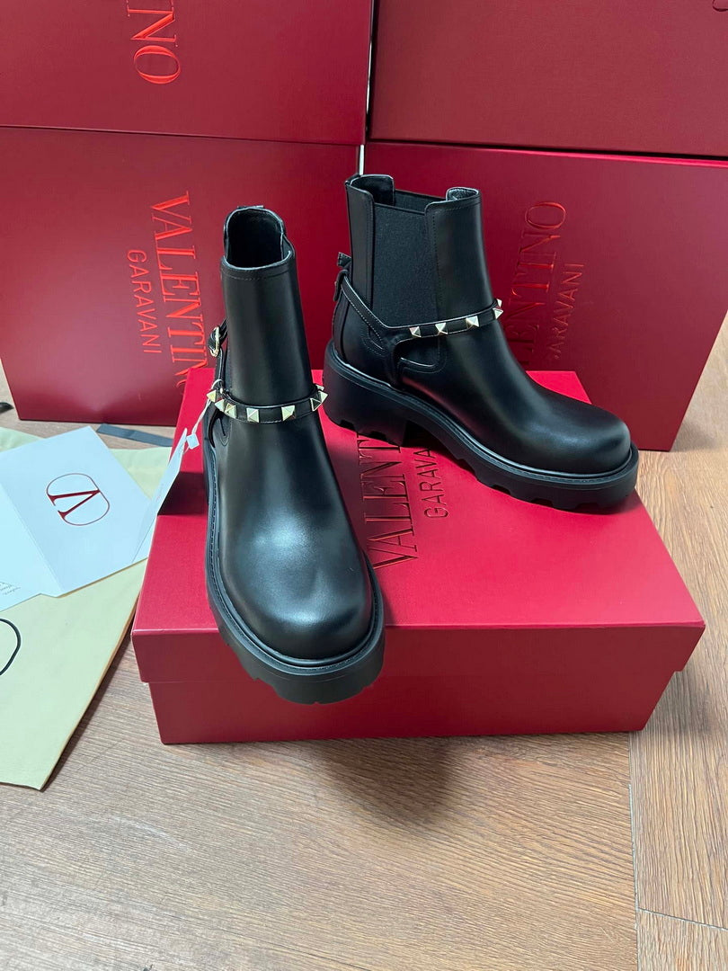 Valentino Studded Ankle Boots Fashion Shoes 55MM V62402