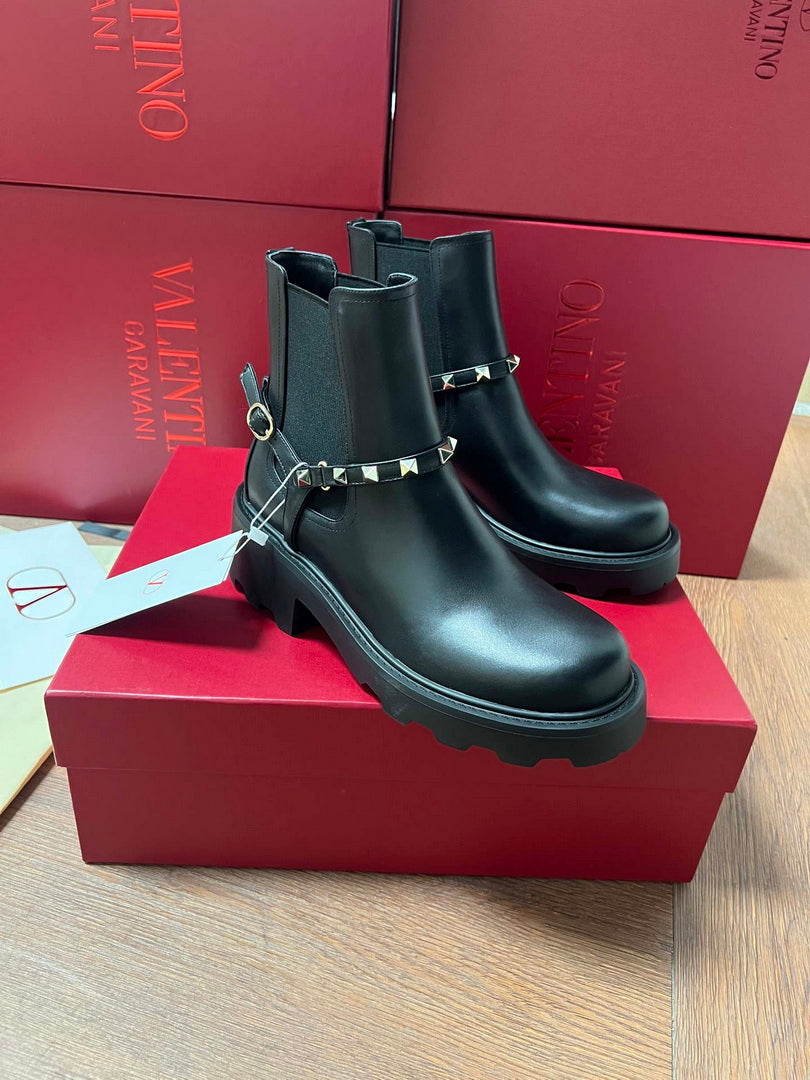 Valentino Studded Ankle Boots Fashion Shoes 55MM V62402