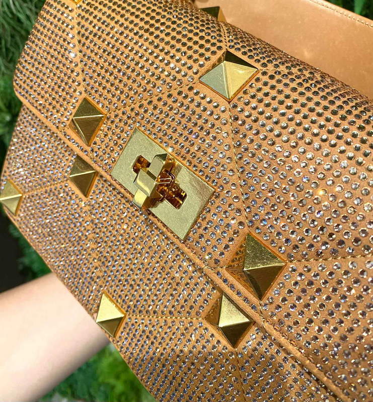 Valentino V0082 Vsling Mini Bag With Sparkling Embroidery Gold