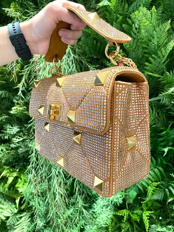 Valentino V0082 Vsling Mini Bag With Sparkling Embroidery Gold